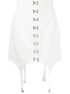 DION LEE CORSET-STYLE SUSPENDER-DETAIL SKIRT