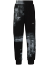 A-cold-wall* Brushstroke-print Cotton-jersey Track Pants In Black