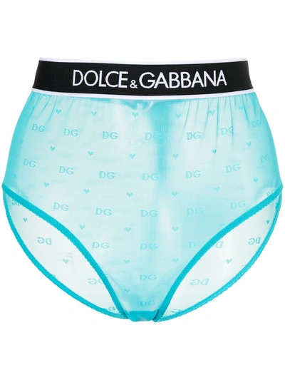 Dolce & Gabbana Monogram-pattern Briefs In Blue