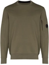 C.p. Company Logo Strap Crew Neck Sweatshirt In Green