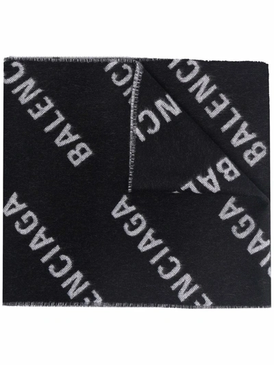 BALENCIAGA ALL-OVER LOGO SCARF