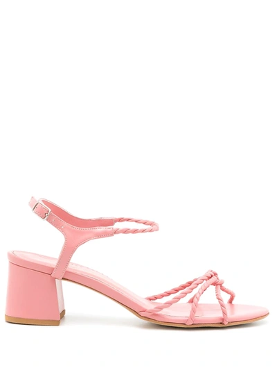 Sarah Chofakian Leather Julie Sandals In Pink