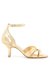 Sarah Chofakian Tunnel Metallic Sandals In Gold