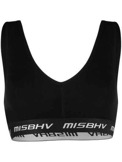 Misbhv Logo-tape Modal Bra In Black