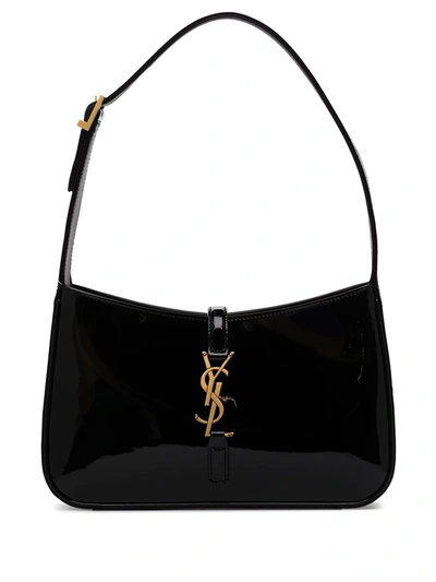 Saint Laurent Le 5 À 7 Patent Leather Shoulder Bag In Ner0