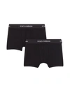 Dolce & Gabbana Pack Of 2 Logo-waistband Boxer Shorts In Black