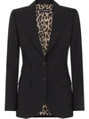 Dolce & Gabbana Black Virgin Wool Blend Single-breasted Tailored Blazer In Black