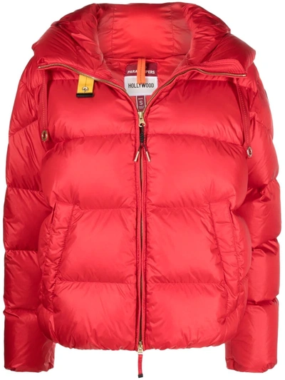 Parajumpers Hooded Padded Jacket In Red