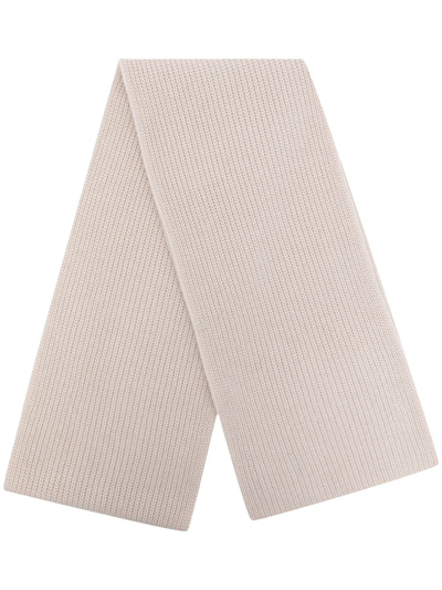 N•peal Chunky-knit Organic Cashmere Scarf In White