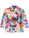 Dolce & Gabbana Dg Graffiti-print Denim Jacket In White