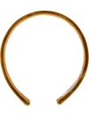 Jennifer Behr Charlize Wide Velvet Headband In Yellow