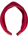 Jennifer Behr Twist Silk Satin Headband In Red