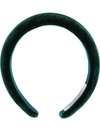 Jennifer Behr Tori Velvet Headband In Emerald