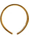 Jennifer Behr Charlize Wide Velvet Headband In Yellow