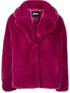 Apparis Long-sleeved Faux-fur Coat In Pink