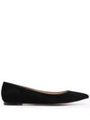Gianvito Rossi Suede Ballerina Flats In Black