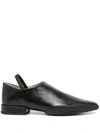 Marine Serre Crescent Moon-print Flat Leather Shoes In Black