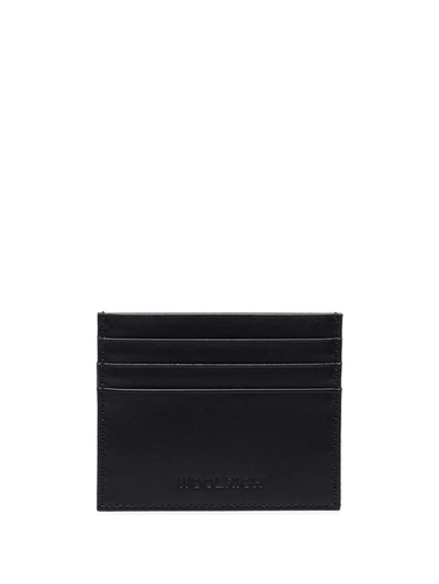 Woolrich Debossed-logo Leather Cardholder In Black