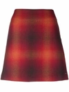 Tommy Hilfiger Check-pattern Wool Skirt In Orange