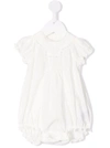 Bonpoint Embroidered Cotton Romper In White