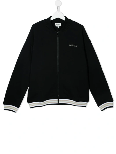 Kenzo Kids' Tiger-embroidered Sweatshirt In Black