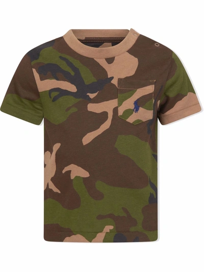 Ralph Lauren Babies' Camo Print T-shirt In Green