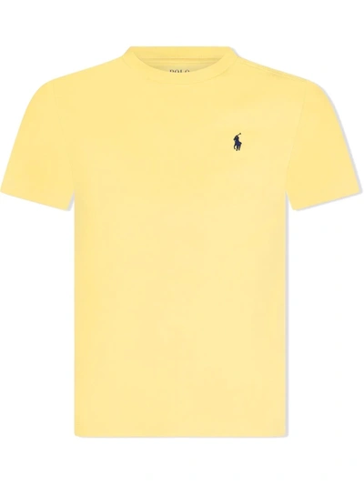 Ralph Lauren Kids' Embroidered Logo T-shirt In Yellow