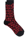 424 Recount Logo Cotton Blend Socks In Black