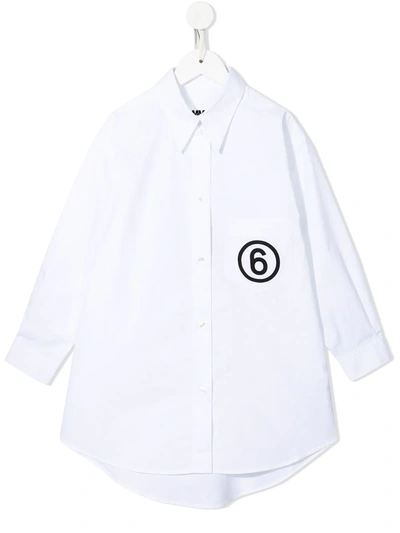 Mm6 Maison Margiela Kids' Logo-printed Shirt In White
