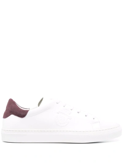 Billionaire Crest Low-top Leather Sneakers In White