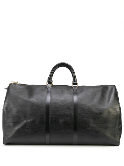 Pre-owned Louis Vuitton  Épi Keepall 55 Travel Bag In Black