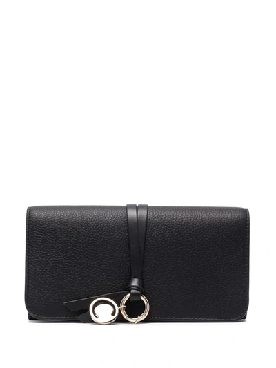 Chloé Logo Continental Wallet In Black