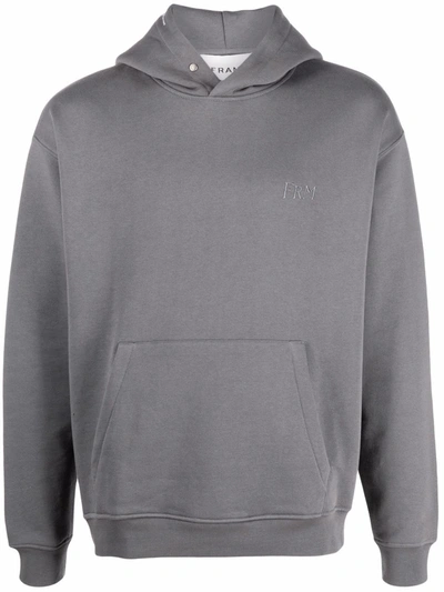 Frame Logo-embroidered Hoodie In Grey
