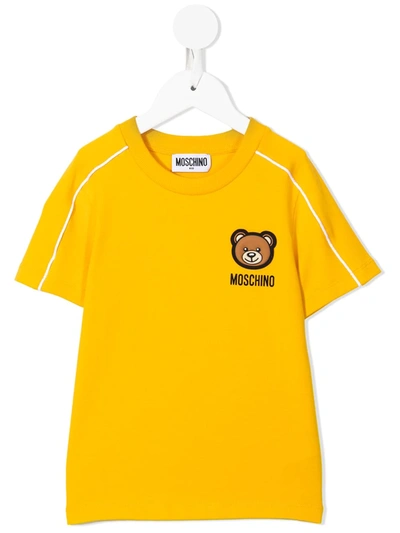Moschino Kids' Chest Logo-print T-shirt In Orange