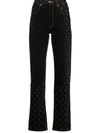 Marine Serre Printed Regenerated High-rise Slim Jeans In Blue