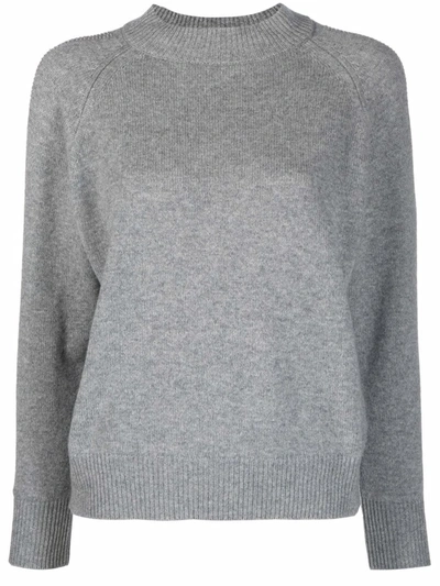 Peserico Crew-neck Knitted Jumper In Grey
