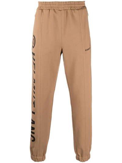 Helmut Lang Logo-print Track Trousers In Brown