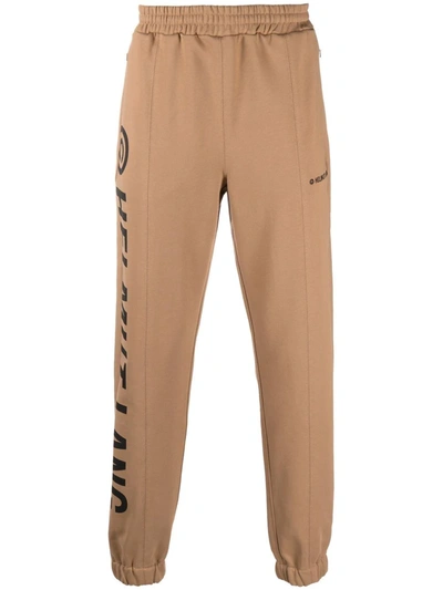 Helmut Lang Logo-print Track Pants In Brown