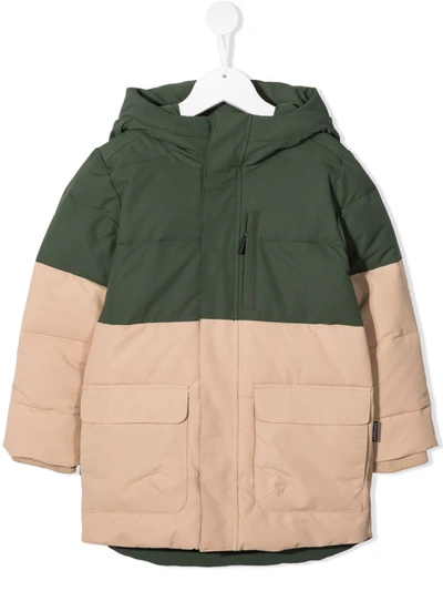 Gosoaky Teen Padded Colour-block Coat In Green