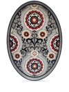 LES-OTTOMANS IKAT HAND-PAINTED OVAL TRAY