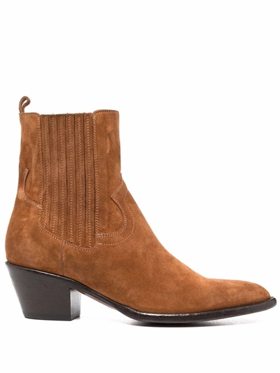 Buttero Suede Pointed-toe Chelsea Boots In Orange