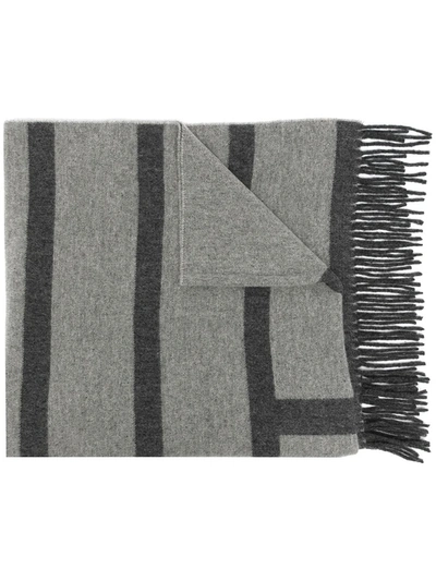 Totême Two-tone Striped Scarf In Grey