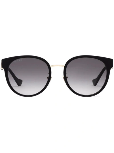 Gucci Logo-plaque Round-frame Sunglasses