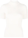 Courrèges Embroidered Logo Ribbed Knit Jumper In Ivory