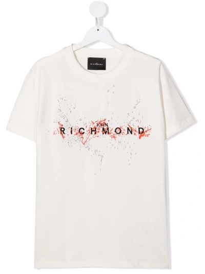 John Richmond Junior Teen Logo-print T-shirt In White