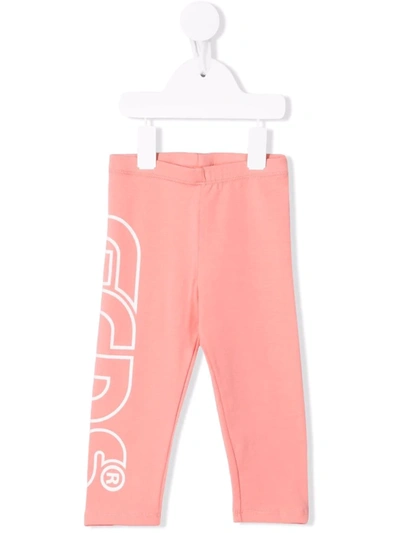 Gcds Babies' Logo-print Cotton-blend Trousers In Pink