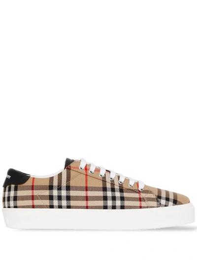 Burberry Vintage Check Low-top Sneakers In Archive Beige