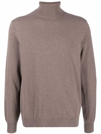 Theory Roll-neck Cashmere Jumper In Brown