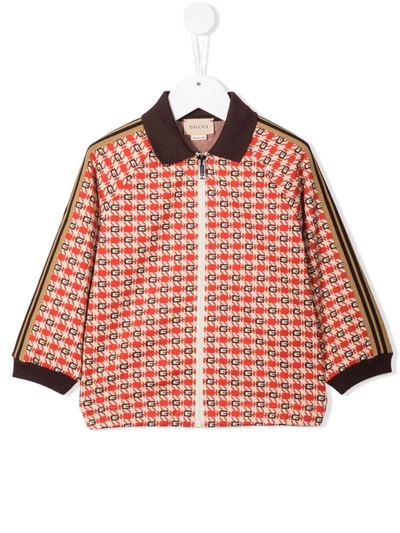 Gucci Babies' Monogram-print Shirt Jacket In Blue