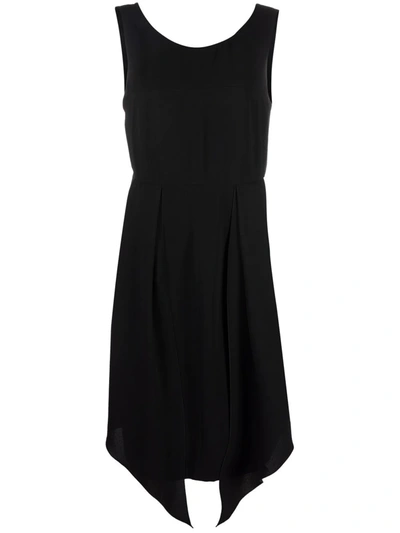 Pre-owned Chanel Asymmetric Sleeveless Silk Dress In Black